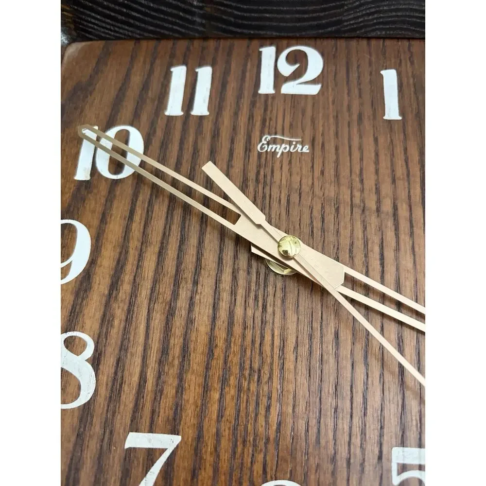 Vintage Midcentury Wood Wall Clock By Empire Battery Clock